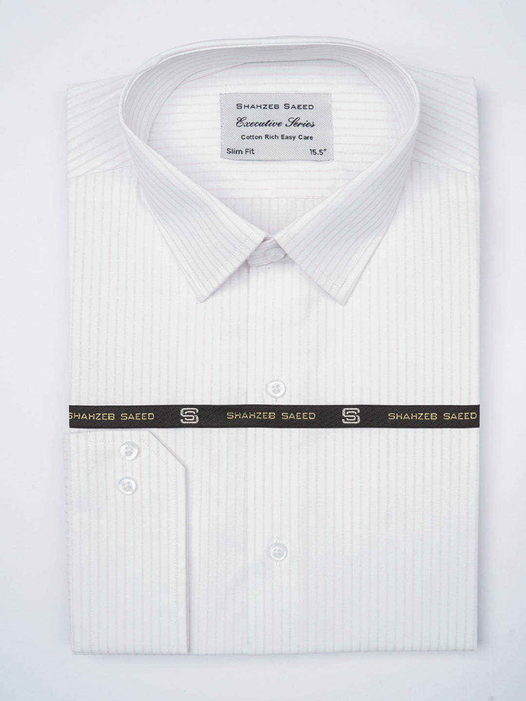 Pink & White Striped, Executive Series, French Collar Men’s Formal Shirt (FS-823)