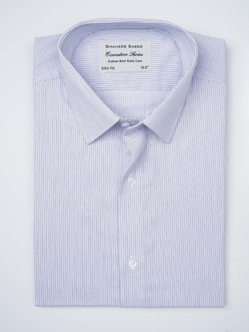 Blue Self Striped, Executive Series, French Collar Men’s Formal Shirt (FS-824)