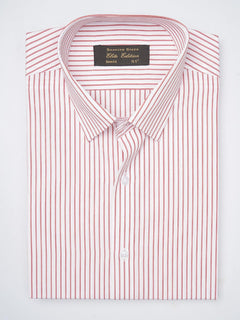 Maroon & White Striped, Elite Edition, French Collar Men’s Formal Shirt (FS-825)