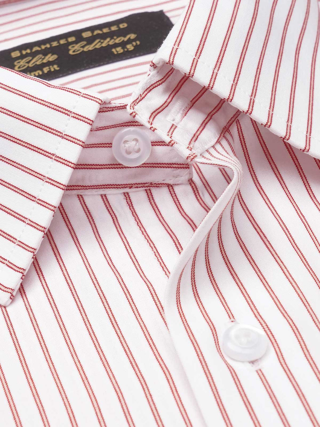 Maroon & White Striped, Elite Edition, French Collar Men’s Formal Shirt (FS-825)