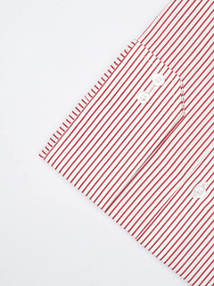 Red & White Striped, Elite Edition, French Collar Men’s Formal Shirt (FS-826)