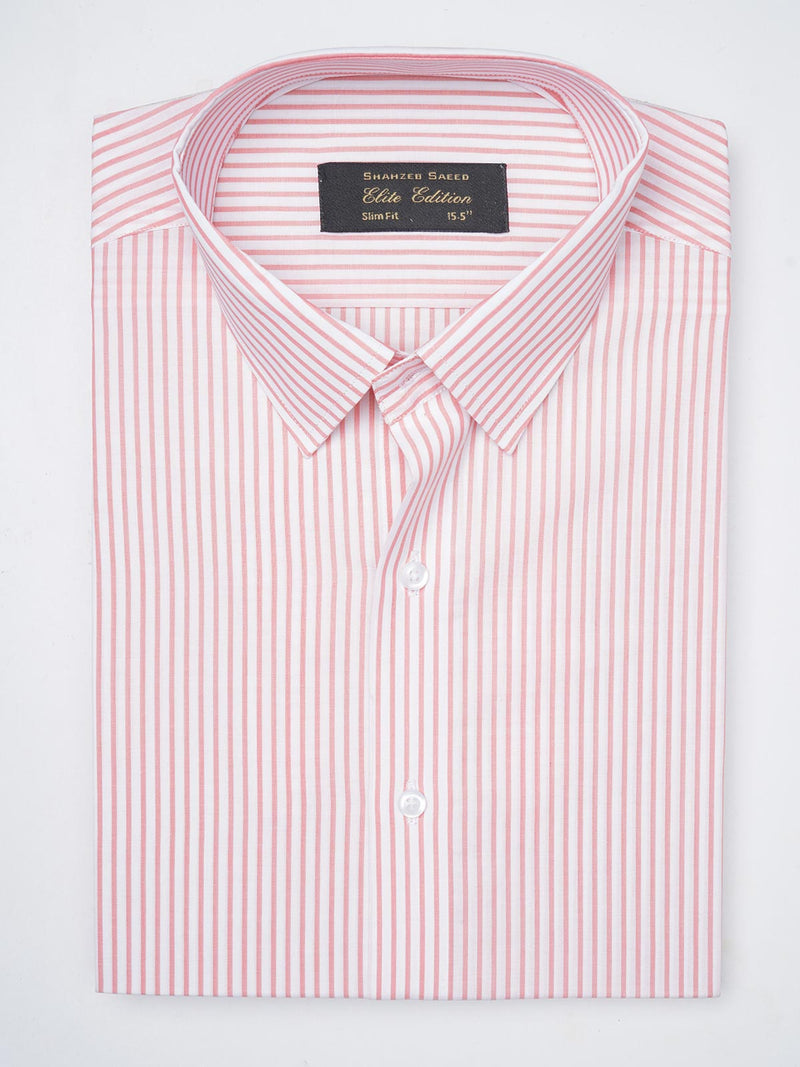 Light Pink & White Striped, Elite Edition, French Collar Men’s Formal Shirt (FS-827)