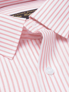 Light Pink & White Striped, Elite Edition, French Collar Men’s Formal Shirt (FS-827)