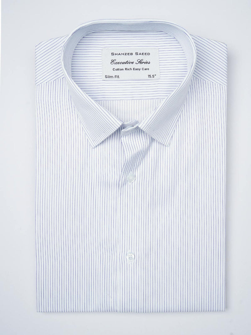 Blue Self Striped, Executive Series, French Collar Men’s Formal Shirt (FS-829)