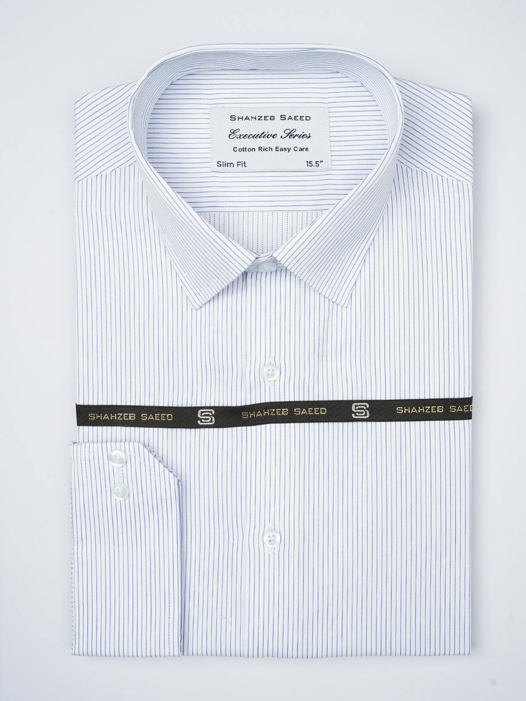 Blue Self Striped, Executive Series, French Collar Men’s Formal Shirt (FS-829)