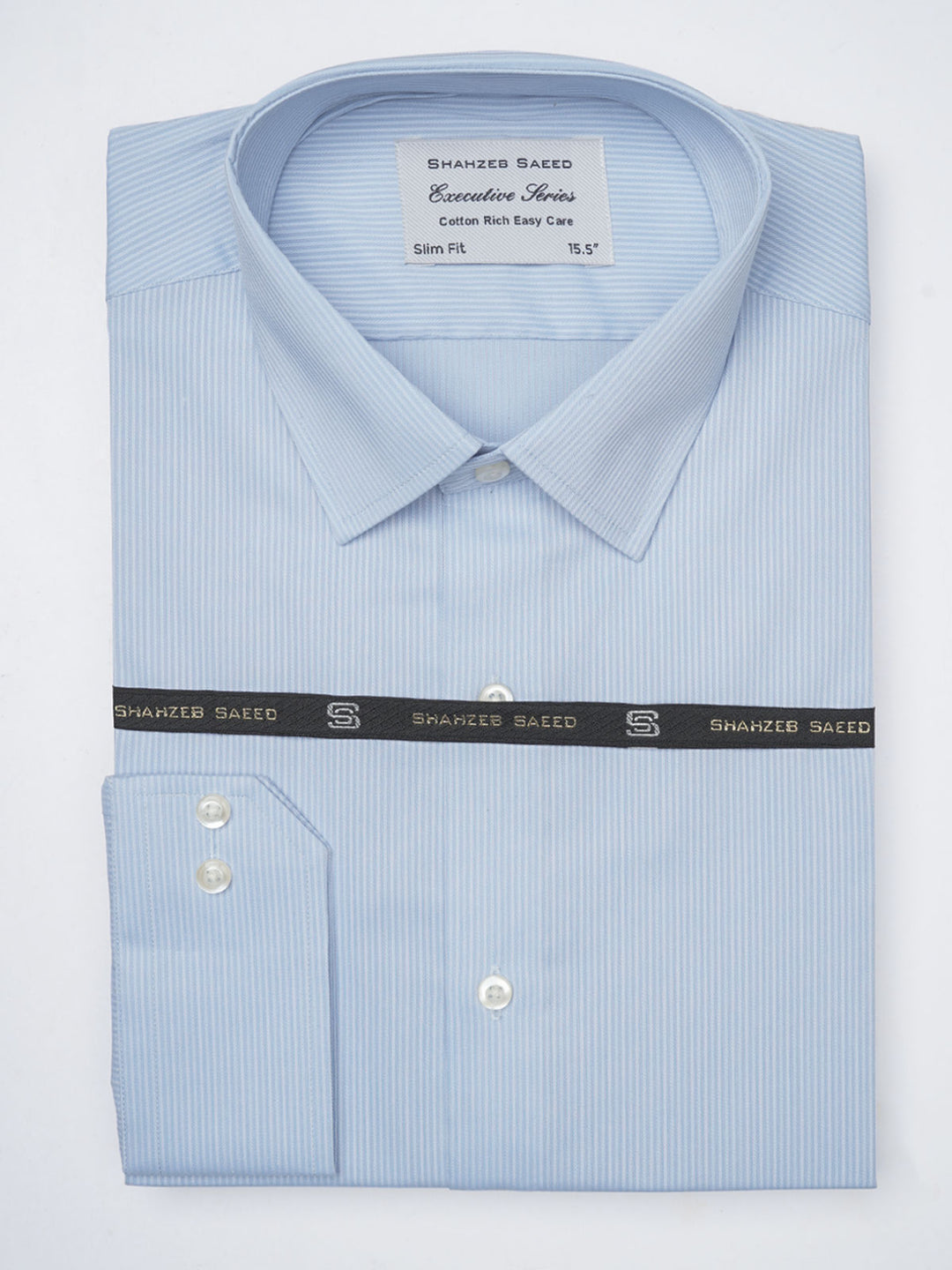 Blue Self Striped, Executive Series, French Collar Men’s Formal Shirt (FS-830)