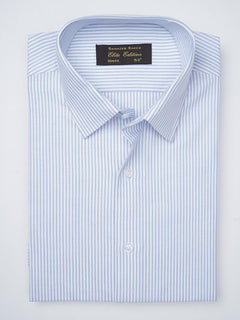 Light Blue & White Striped, Elite Edition, French Collar Men’s Formal Shirt (FS-831)