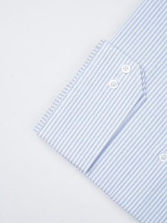 Light Blue & White Striped, Elite Edition, French Collar Men’s Formal Shirt (FS-831)