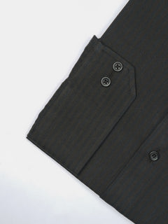 Black Self Striped, Elite Edition, French Collar Men’s Formal Shirt (FS-836)