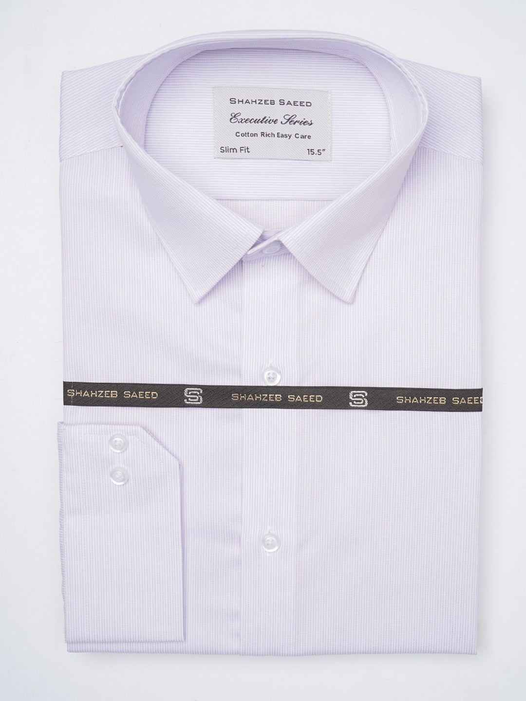 Light Purple Self Striped, Executive Series, French Collar Men’s Formal Shirt (FS-839)