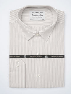 Light Brown Self Striped, Executive Series, French Collar Men’s Formal Shirt (FS-842)