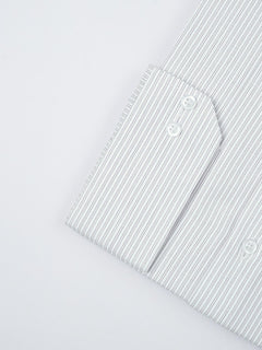 Grey Self Striped, Executive Series,French Collar Men’s Formal Shirt  (FS-844)