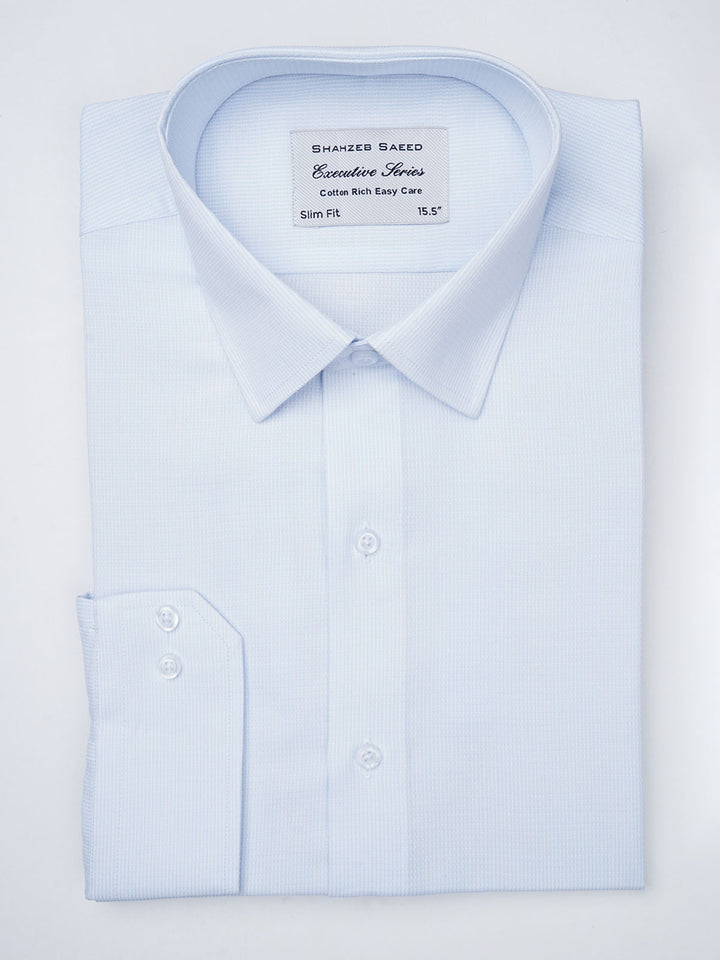 Sky Blue Self, Executive Series,French Collar Men’s Formal Shirt  (FS-846)