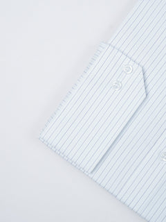 White Self Striped, Executive Series,French Collar Men’s Formal Shirt  (FS-848)