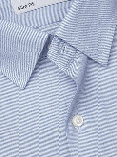 Blue Self Striped, Executive Series,French Collar Men’s Formal Shirt  (FS-850)
