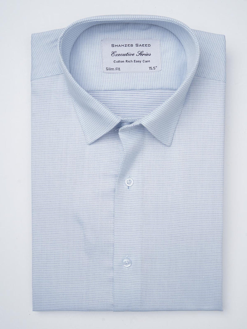 Light Blue Self Striped, Executive Series,French Collar Men’s Formal Shirt  (FS-851)