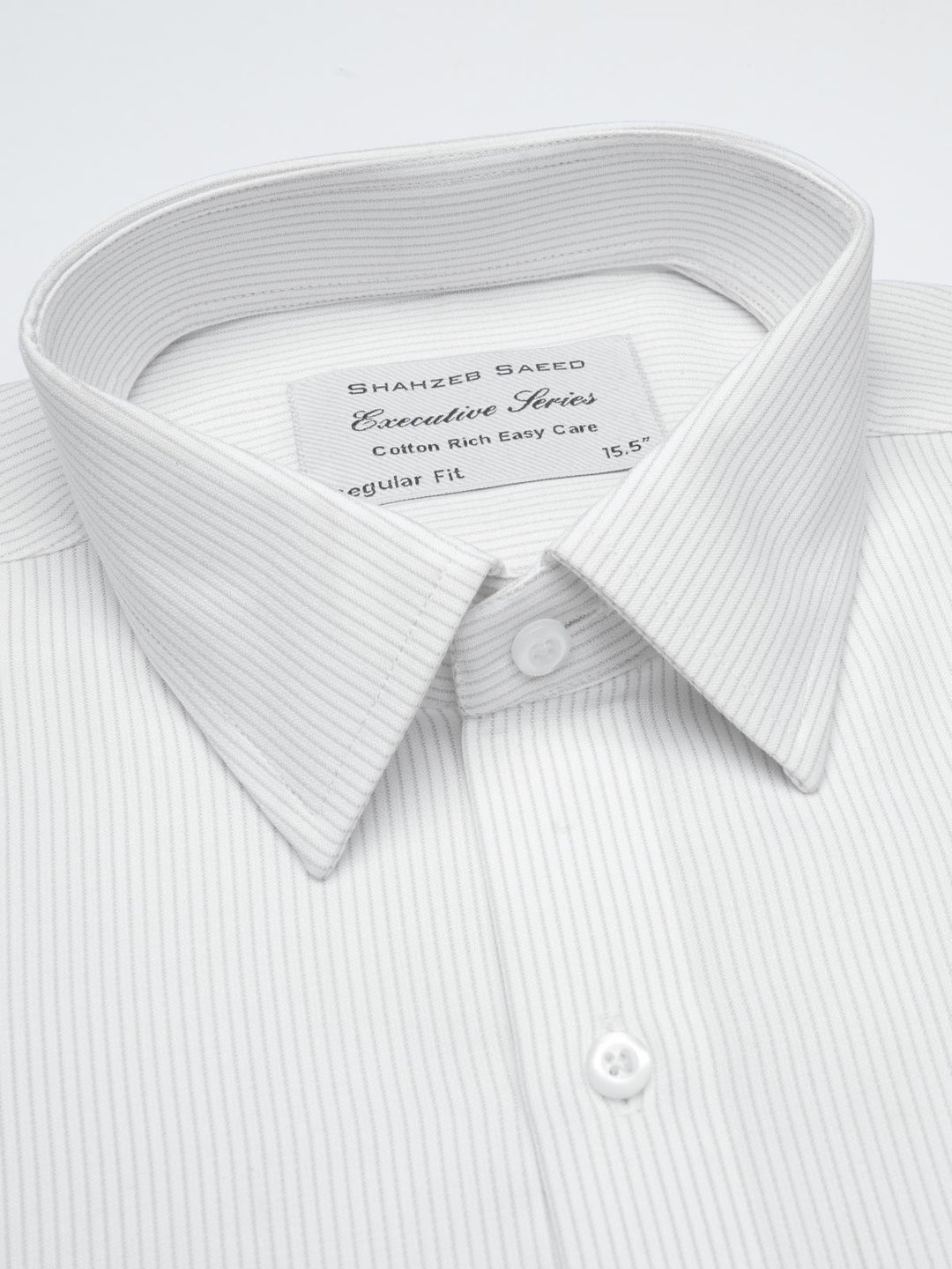 Light Grey Self Striped, Executive Series, Spread Collar Men’s Formal Shirt  (FS-854)