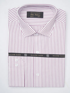 Pink & White Striped, Elite Edition, French Collar Men’s Formal Shirt (FS-858)