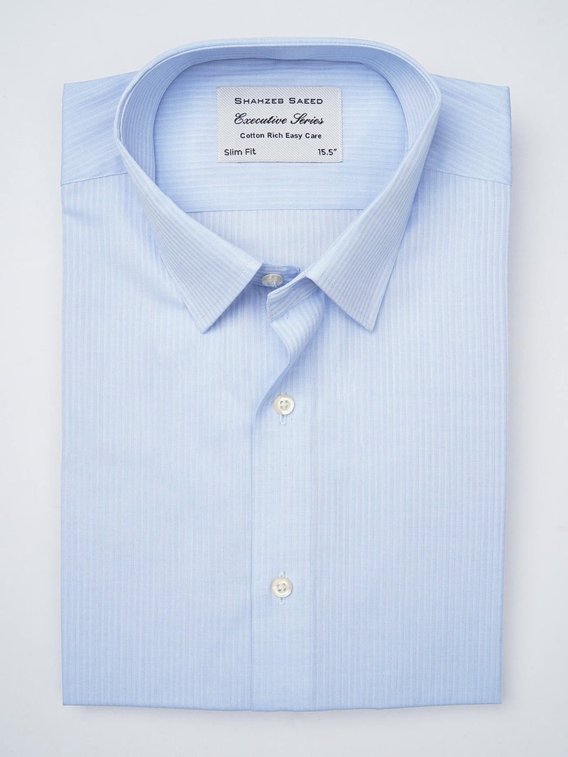 Light Blue Self Striped, Executive Series, French Collar Men’s Formal Shirt (FS-861)