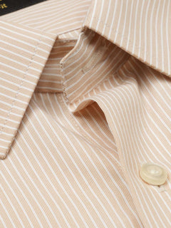 Light Fawn Striped, Elite Edition, French Collar Men’s Formal Shirt (FS-867)