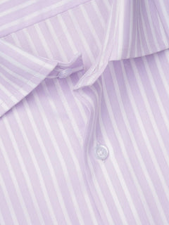 Light Purple & White Striped, Elite Edition, French Collar Men’s Formal Shirt (FS-868)