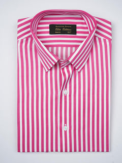 Pink & White Striped, Elite Edition, French Collar Men’s Formal Shirt (FS-870)