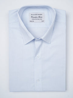 Blue Self Striped, Executive Series, French Collar Men’s Formal Shirt  (FS-872)