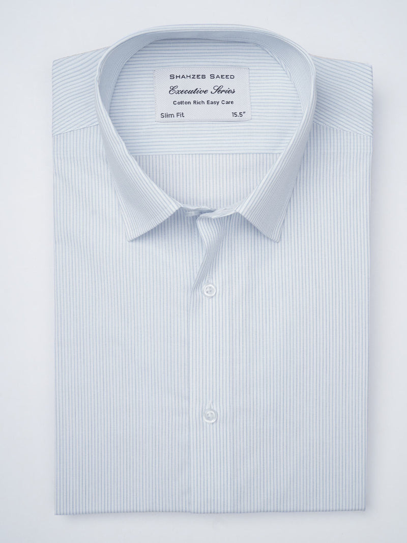 Light Blue Self, Executive Series,French Collar Men’s Formal Shirt  (FS-875)