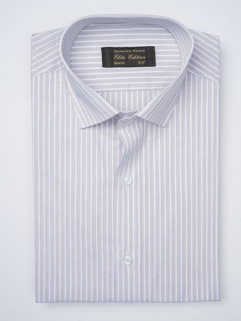 Grey & White Self, Elite Edition,French Collar Men’s Formal Shirt  (FS-876)