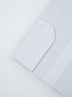Blue & White Self Striped, Executive Series, French Collar Men’s Formal Shirt  (FS-877)