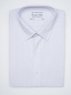 Light Purple Self Striped, Executive Series,French Collar Men’s Formal Shirt  (FS-880)