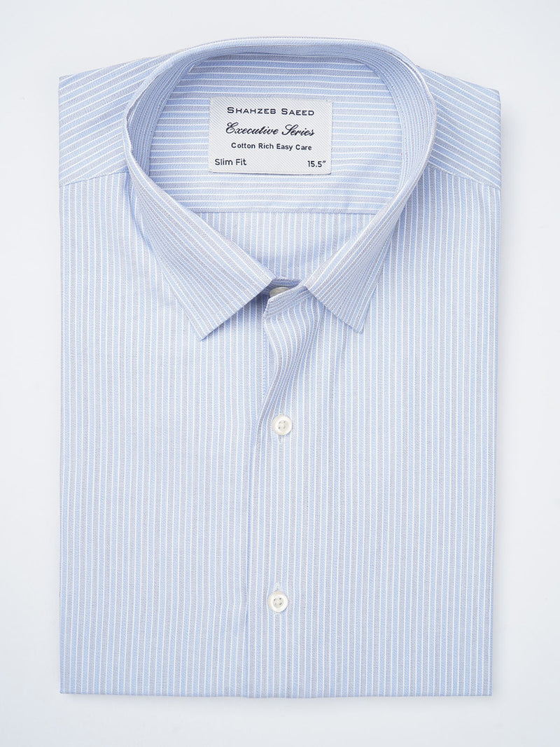 Blue Self Striped, Executive Series,French Collar Men’s Formal Shirt  (FS-886)