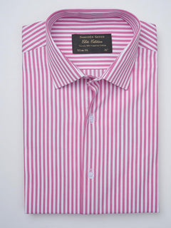 Pink & White Striped, Elite Edition, French Collar Men’s Formal Shirt (FS-914)