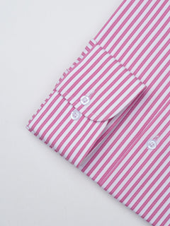 Pink & White Striped, Elite Edition, French Collar Men’s Formal Shirt (FS-914)