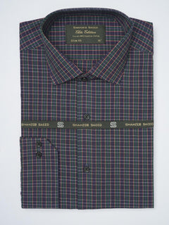 Navy Blue & Multi Checkered, Elite Edition, French Collar Men’s Formal Shirt (FS-922)