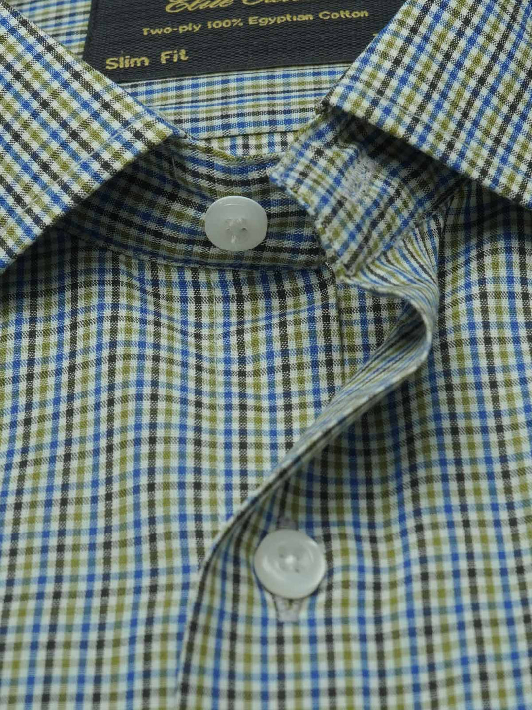 Multi Color Self Checkered, Elite Edition, French Collar Men’s Formal Shirt (FS-927)