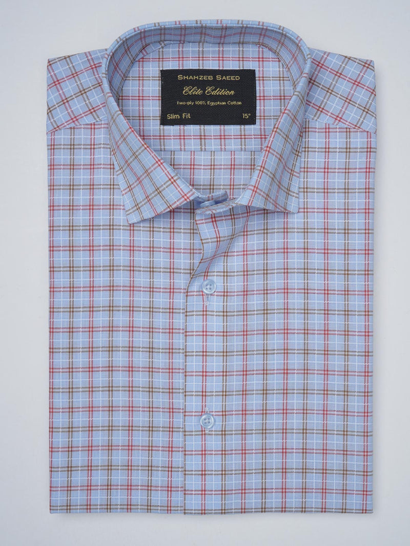 Multi Color Self Checkered, Elite Edition, French Collar Men’s Formal Shirt (FS-928)