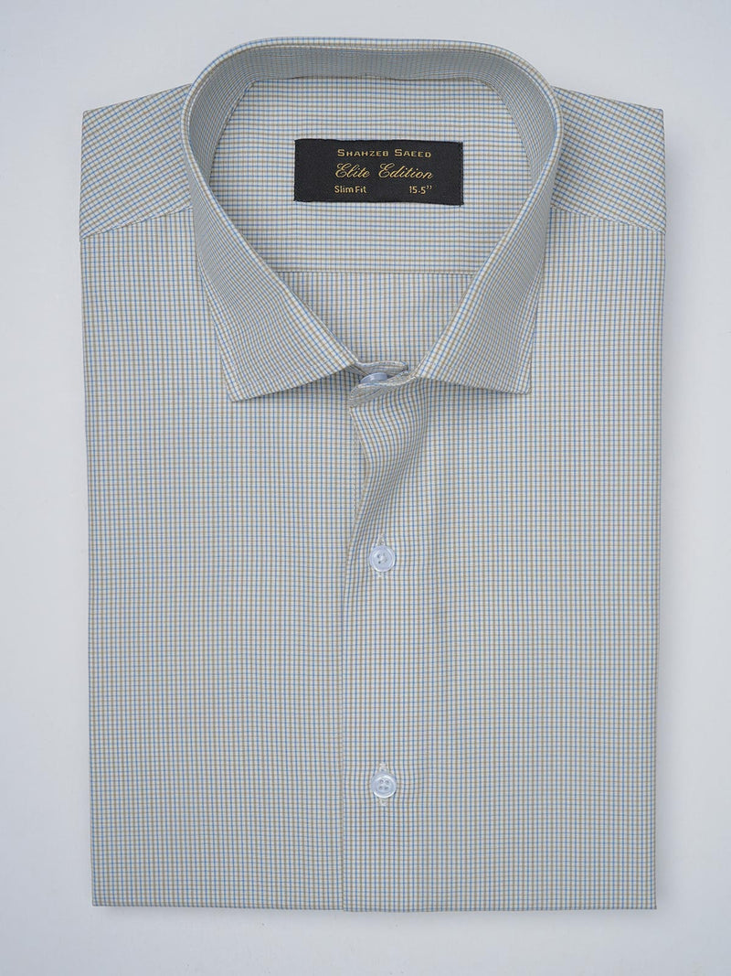 Multi Color Self Micro Checkered, Elite Edition, French Collar Men’s Formal Shirt (FS-930)