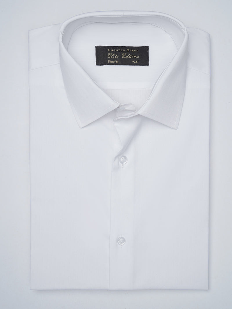 White Self Striped, Elite Edition, French Collar Men’s Formal Shirt (FS-945)