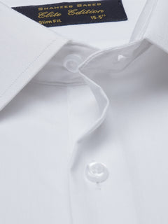 White Self Striped, Elite Edition, French Collar Men’s Formal Shirt (FS-945)