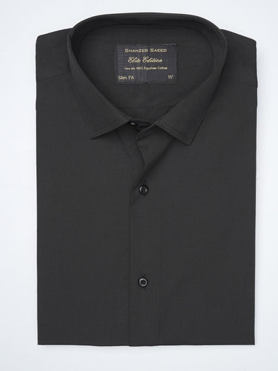 Black Plain, Elite Edition, French Collar Men’s Formal Shirt (FS-947)
