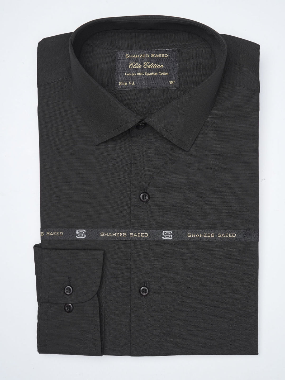 Black Plain, Elite Edition, French Collar Men’s Formal Shirt (FS-947)