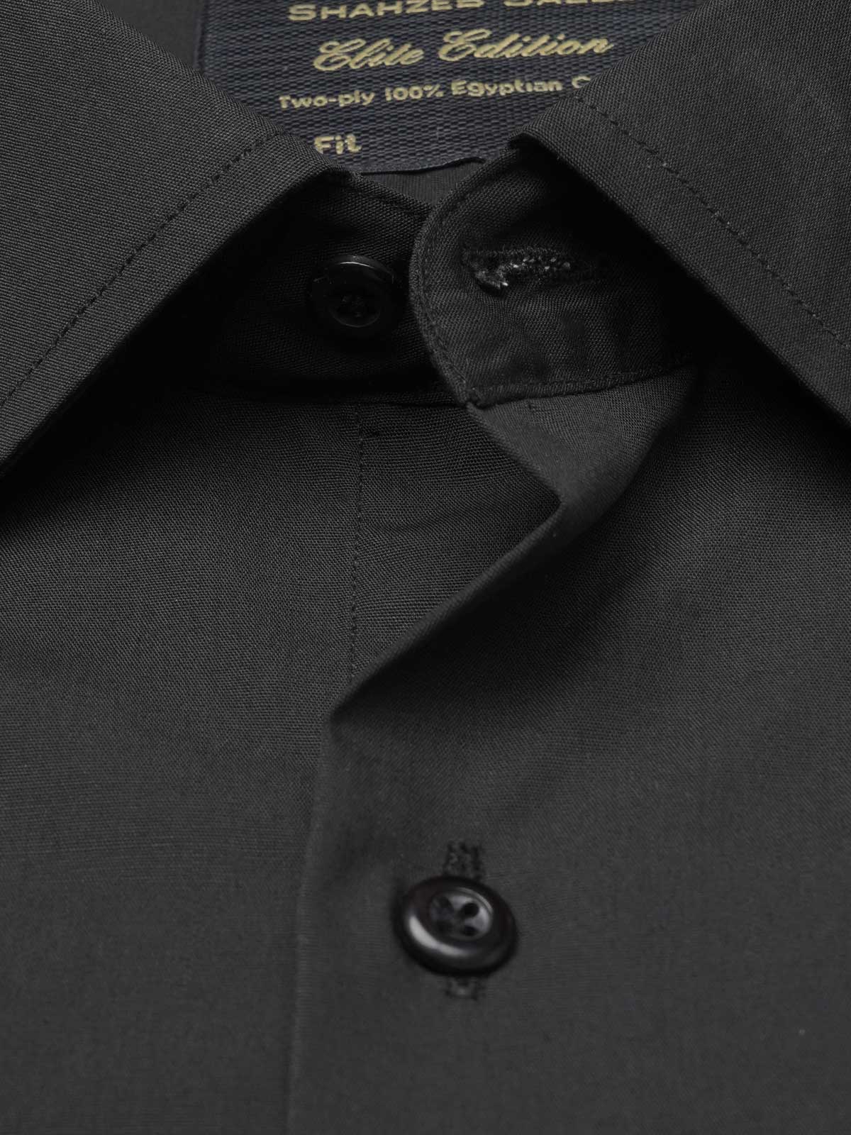 Black Plain, Elite Edition, French Collar Men’s Formal Shirt (FS-947)