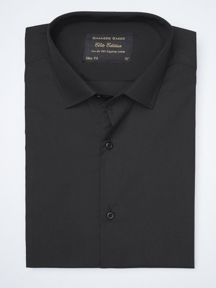 Black Plain, Elite Edition, French Collar Men’s Formal Shirt (FS-948)