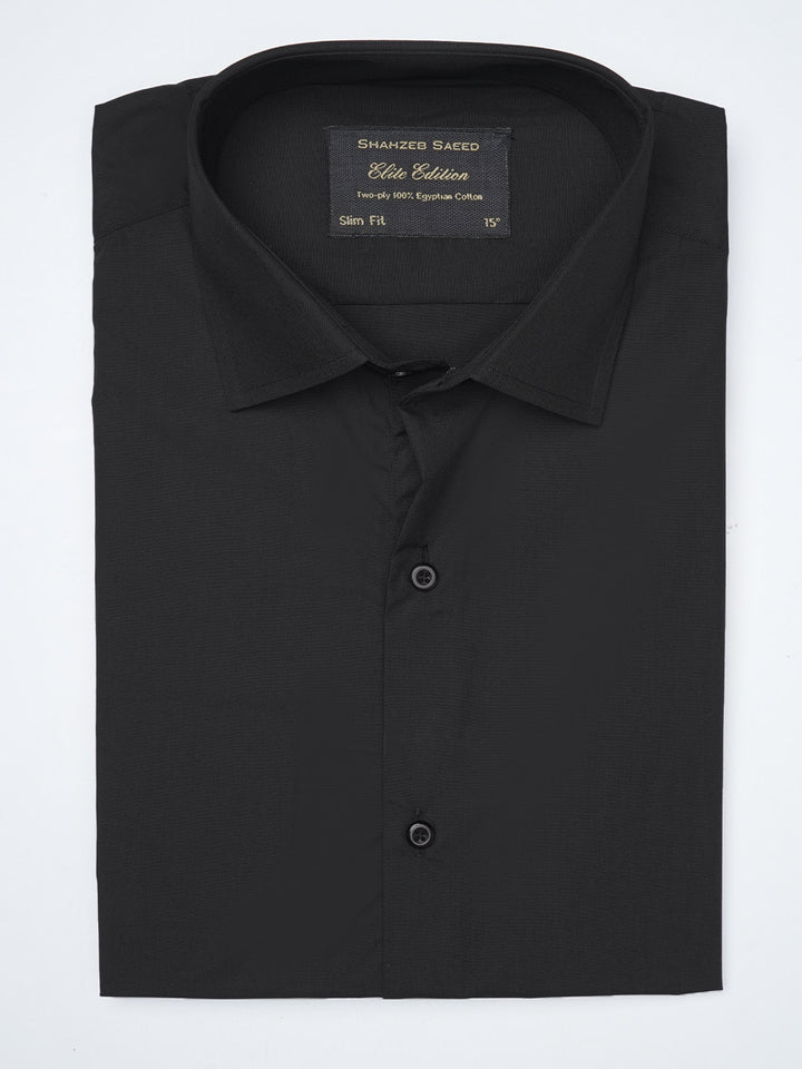 Black Plain, Elite Edition, French Collar Men’s Formal Shirt (FS-949)