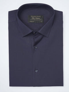 Dark Blue Plain, Elite Edition, French Collar Men’s Formal Shirt (FS-950)