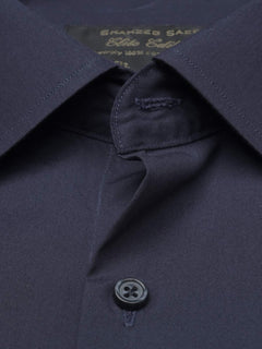 Dark Blue Plain, Elite Edition, French Collar Men’s Formal Shirt (FS-950)