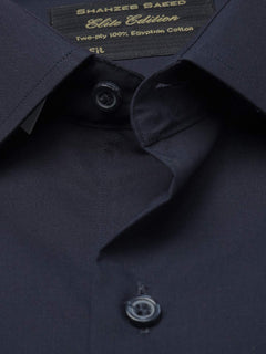 Navy Blue Plain, Elite Edition, French Collar Men’s Formal Shirt (FS-951)