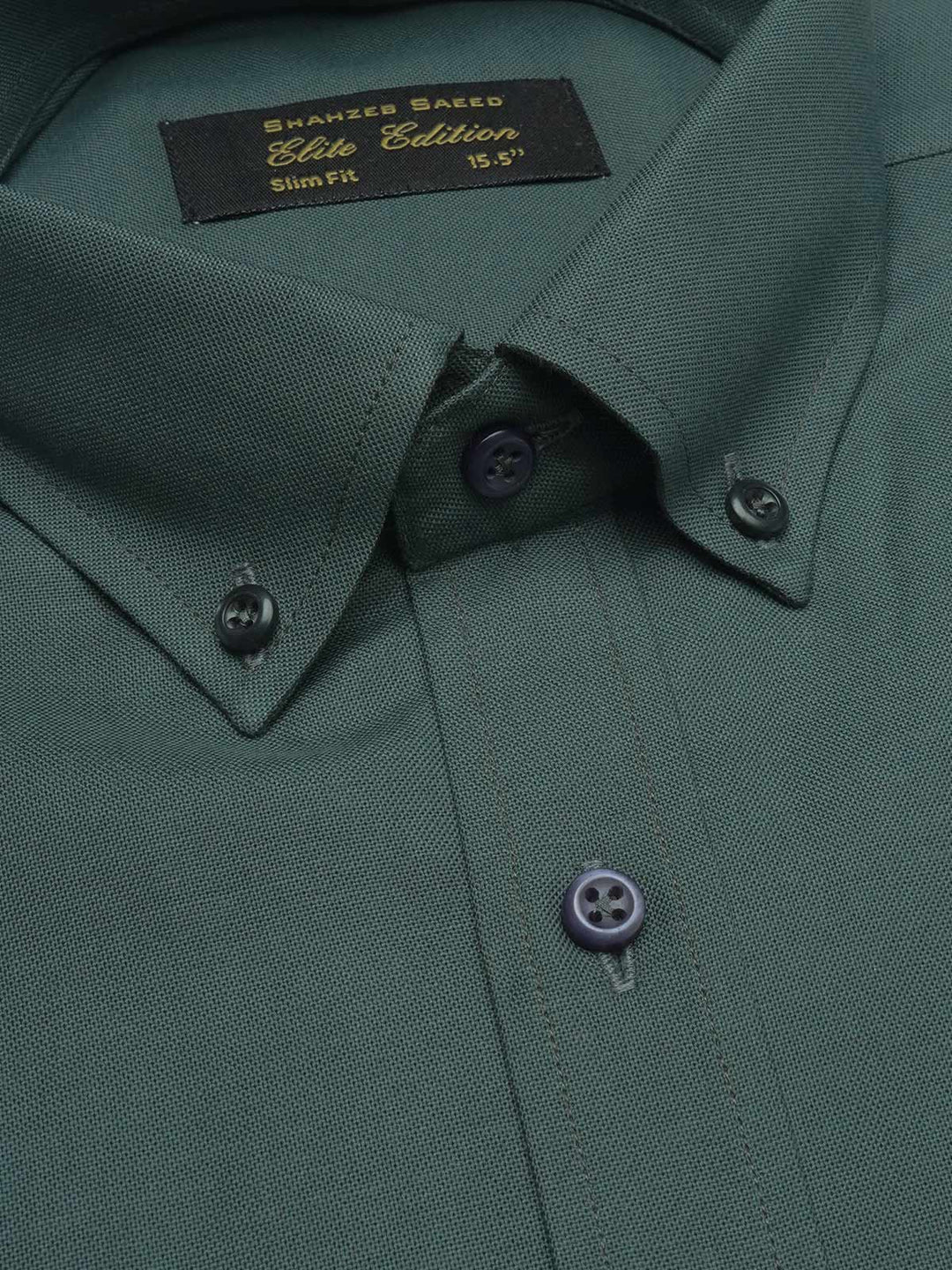 Dark Green Plain, Elite Edition, Button Down Men’s Formal Shirt (FS-985)