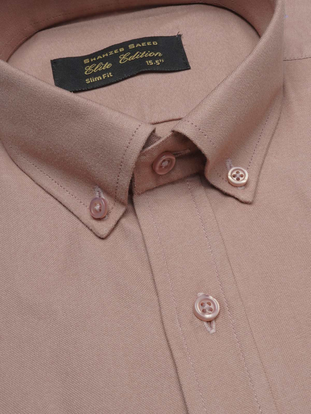 Light Brown Self, Elite Edition, Button Down Men’s Formal Shirt (FS-986)